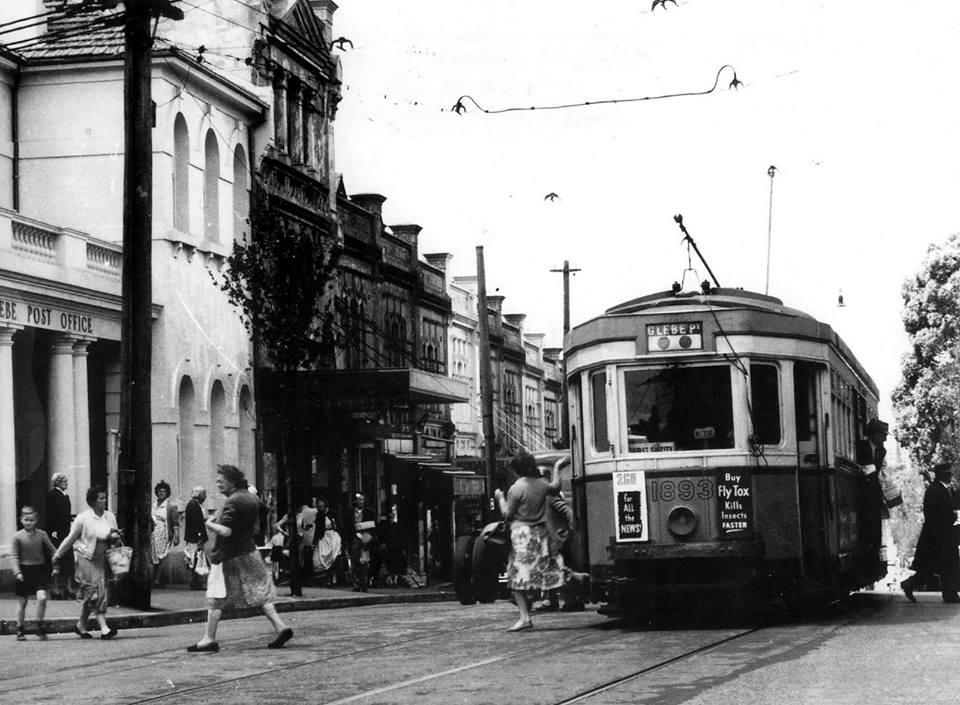 Glebe Point Rd 1950's . From 'A History of Glebe" by Max Solling